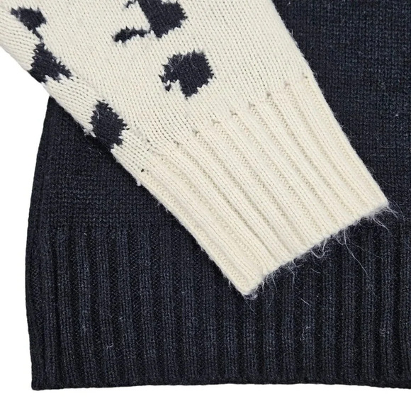 Angashion Sweater Punk Mod Rock Black Cat Animal Print Size Medium Very Soft - Picture 5 of 6